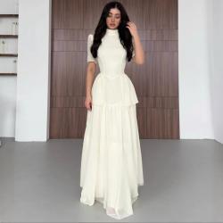 Womens Elegant Ruffled Fashion Casual Dress