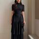 Womens Elegant Ruffled Fashion Casual Dress