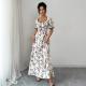 Womens Retro Elegant Floral Print Dress