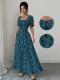 Womens Retro Elegant Floral Print Dress