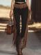 Tassel Casual Pants Solid-color Slim-fit Trousers
