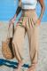 Womens Solid-Color Loose Beach Casual Ankle-Tied Pants