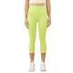 Womens Solid-Colored High-Waist Cropped Sports Fitness Pants