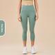 Womens Solid-Colored High-Waist Cropped Sports Fitness Pants