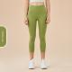 Womens Solid-Colored High-Waist Cropped Sports Fitness Pants
