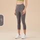 Womens Solid-Colored High-Waist Cropped Sports Fitness Pants