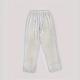 European And American-style Embroidered Lace-Patchwork Elastic-Waist Cropped Pants