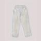 European And American-style Embroidered Lace-Patchwork Elastic-Waist Cropped Pants