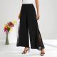 Elegant Lace-panelled High-waisted Casual Chic Wide-leg Pants