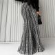 Slim-fit Striped Mid-rise Stretch Flare Pants In European And American Style