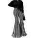 Slim-fit Striped Mid-rise Stretch Flare Pants In European And American Style