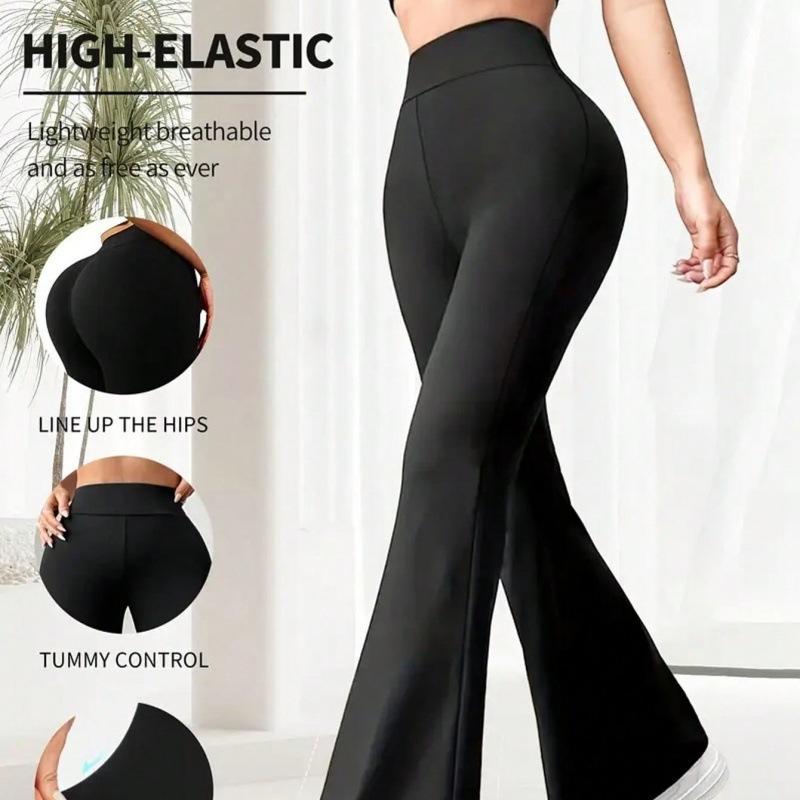 Summer Thin Yoga Pants Womens High-Waist Straight-Leg Wide-Leggings