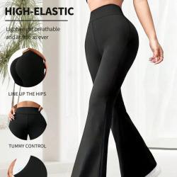 Summer Thin Yoga Pants Womens High-Waist Straight-Leg Wide-Leggings
