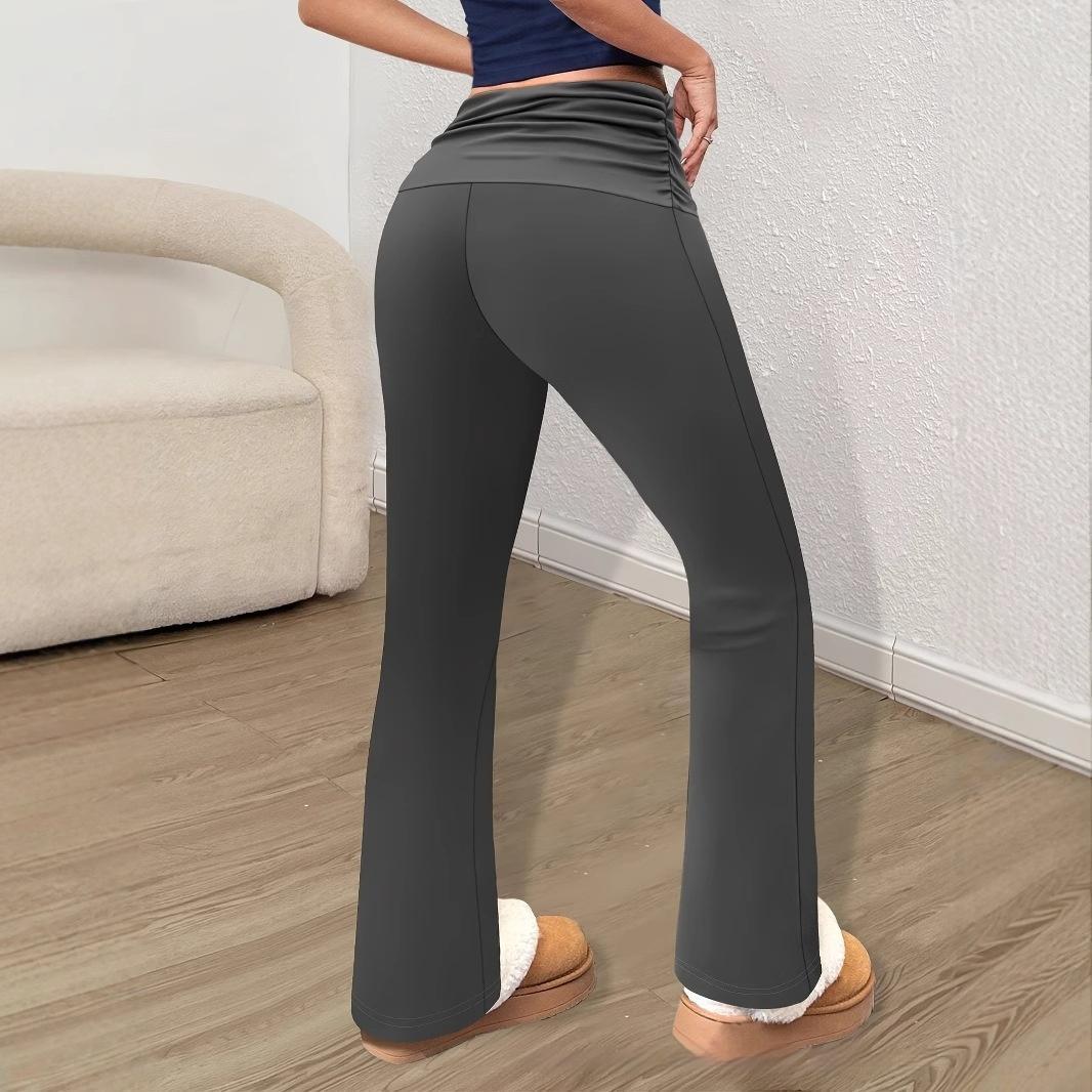 Personalized Knit Leggings With A Ruched Fold-over Waistband