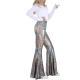 Lightweight Flared Pants With Gold-foil Snake-print