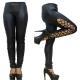 Punk-style Faux Leather Patent Leather Matte Cropped Pants