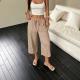 Womens SpringSummer Elegant Casual Textured Cropped Pants