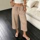 Womens SpringSummer Elegant Casual Textured Cropped Pants
