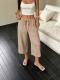 Womens SpringSummer Elegant Casual Textured Cropped Pants