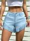 Womens Retro Western-Style Tassel Suede Shorts