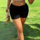 High-Waisted Stretchy Tight Shorts With Polka Dots Plaid And Leopard Print Yoga Hot Pants