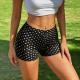 High-Waisted Stretchy Tight Shorts With Polka Dots Plaid And Leopard Print Yoga Hot Pants
