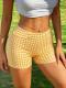 High-Waisted Stretchy Tight Shorts With Polka Dots Plaid And Leopard Print Yoga Hot Pants