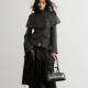 Pleated Faux Sheepskin PU Wide-leg Capri Pants
