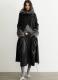 Pleated Faux Sheepskin PU Wide-leg Capri Pants