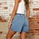 Retro Washed Denim Shorts For Women High Waist No Restriction