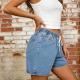 Retro Washed Denim Shorts For Women High Waist No Restriction