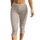 Womens Plaid Knitted Stretch Leggings Casual Pants