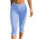 Womens Plaid Knitted Stretch Leggings Casual Pants