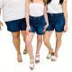 Large-pocket Solid-color Casual Shorts Womens New Stylish Versatile Design