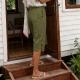 Womens Summer High-waisted Elastic Straight-leg Casual Pants