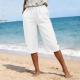 Womens Summer High-waisted Elastic Straight-leg Casual Pants