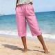 Womens Summer High-waisted Elastic Straight-leg Casual Pants