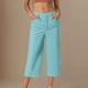 Womens Straight-leg Draping Korean-style Slim-fit Suit Pants