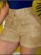 Casual Solid-color High-waist Button Shorts