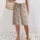 Retro-print Elastic-waist Loose Casual Capri Pants