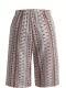 Retro-print Elastic-waist Loose Casual Capri Pants