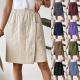 Solid Color Multicolor Pocket Ladies Casual Pants
