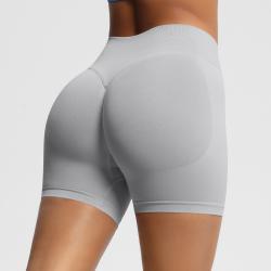 Seamless Three-section Waist Fitness Shorts Womens High Top Sports Yoga Shorts