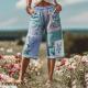 Womens Retro Floral Print Casual Shorts