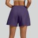 Womens Casual Anti-exposure High-waist Yoga Shorts