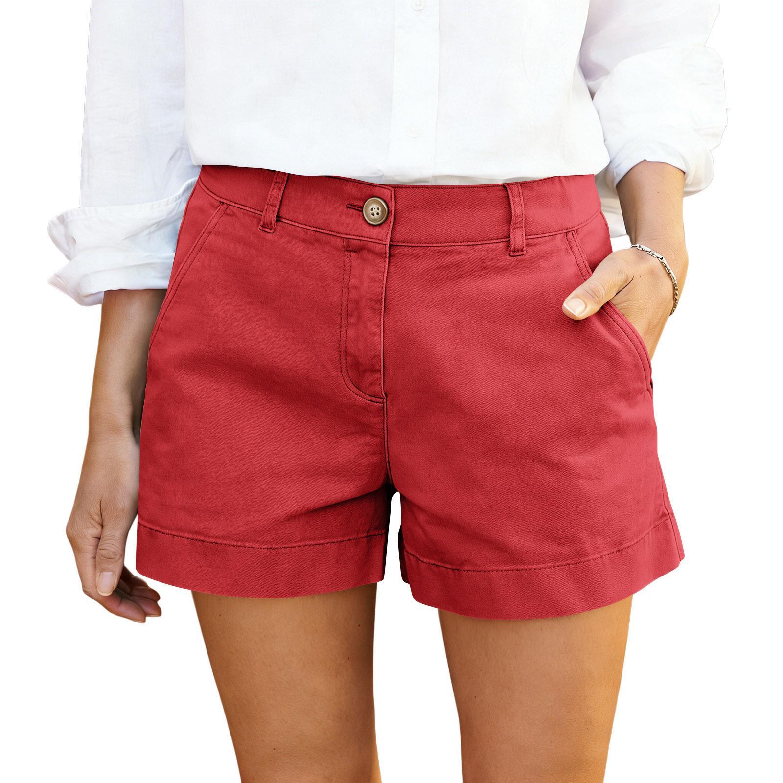 Womens High-Waisted Casual Bermuda Shorts