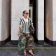 Fashionable Casual Camouflage Workwear-style Loose Wide-leg Pants