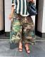 Fashionable Casual Camouflage Workwear-style Loose Wide-leg Pants