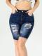 Tight-fit High-waisted Stretchy Versatile Womens Denim Mid-length Pants