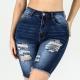 Tight-fit High-waisted Stretchy Versatile Womens Denim Mid-length Pants